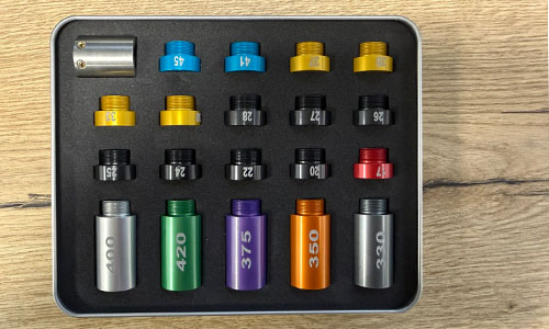 Volledige Derraco Ugly Headspace and Bullet Comparator Set met inserts en opzetstukken