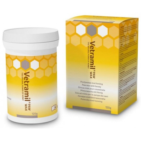 Vetramil Paw Wax 120gr. --- Bescherming van de voetkussentjes, met bittere smaak tegen likken.