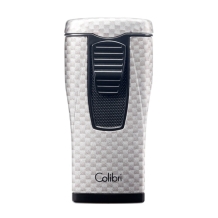 Monaco triple flame aansteker carbon silver - Colibri