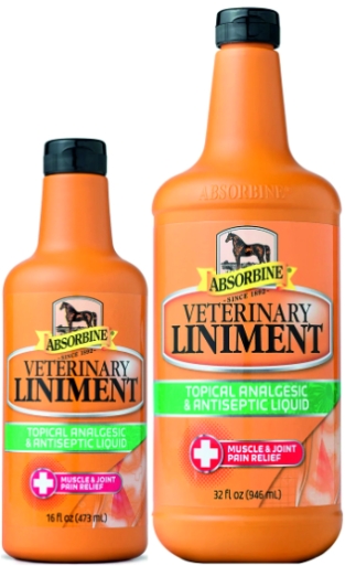 Absorbine Veterinary Embrocation Liquid Liniment. --- Wereldwijd het meest verkochte liniment voor paarden tegen spierpijn en -stijfheid.