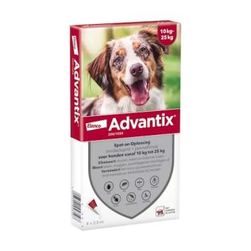Advantix Hond. --- Tegen vlooien, teken, zandvliegen en muggen bij honden.
