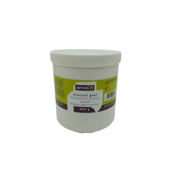 Amos Uierzalf Geel. -- Voor mens en dier, voor schrale huid & spenen en kloven. Vochtbestendig.