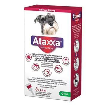 Krka Ataxxa Spot-On Hond 3 pip. --- Behandeling en de preventie van een vlooienbesmetting bij honden.