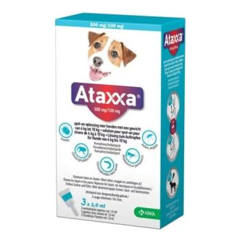 Krka Ataxxa Spot-On Hond 3 pip. --- Behandeling en de preventie van een vlooienbesmetting bij honden.