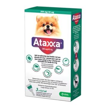 Krka Ataxxa Spot-On Hond 3 pip. --- Behandeling en de preventie van een vlooienbesmetting bij honden.