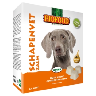 Biofood Schapenvet 40st. In Souplesse, Pens, Zeewier, Knoflook & Zalm.