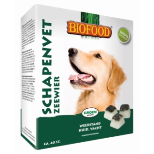 Biofood Schapenvet 40st. In Souplesse, Pens, Zeewier, Knoflook & Zalm.
