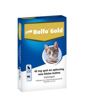 Bolfo Gold Kat -- Anti-vlooienmiddel in spot-on, voor kleine & grote katten, in 2 & 4 pipetten.