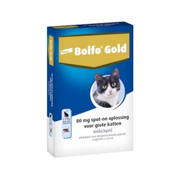 Bolfo Gold Kat -- Anti-vlooienmiddel in spot-on, voor kleine & grote katten, in 2 & 4 pipetten.