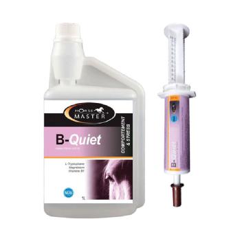Horse Master B-Quiet. -- Voor nerveuze of angstige paarden, in vloeibaar of injector.