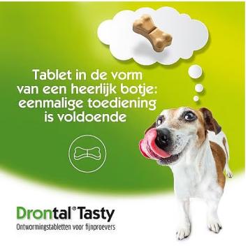 Drontal Tasty Ontworming Hond 10 kilo.   Breedspectrum ontwormingsmiddel voor honden. 
