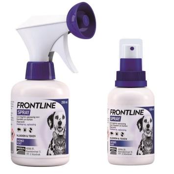 Frontline spray -- Vertrouwde bescherming voor honden en katten tegen vlooien en teken.