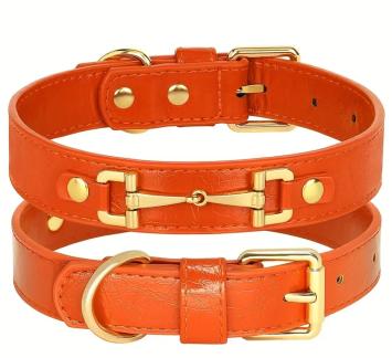 Dog Collar Bit. --- beautiful collar in PU leather with horse bit, 4 colors and 2 sizes.