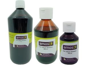 Amos Jodium PVP Shampoo. --- Voor ontsmetting van de huid en wondjes, mok etc.