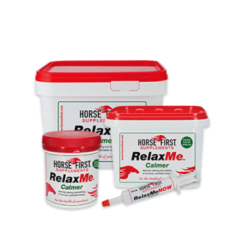Horse First RelaxMe --- Ergänzungsmittel für Pferde und Ponys gegen übermäßige Anspannung, Übereifer und Konzentrationsprobleme.