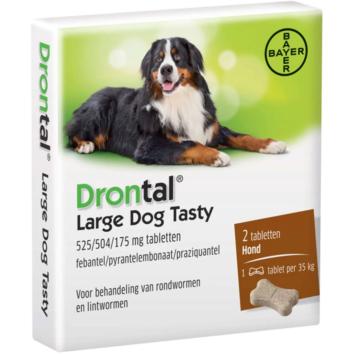 Drontal Hond Grote Hond Large vanaf 35 kilo.  --- Breedspectrum ontworming voor grote honden.