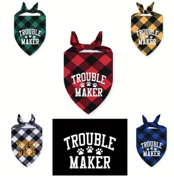 Troublemaker Bandana for Dogs. --- Super cute, in 5 colors and 3 sizes.