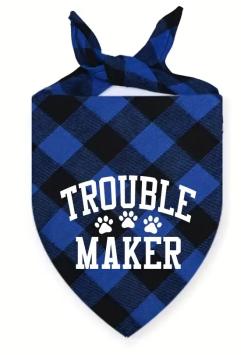 Troublemaker Bandana for Dogs. --- Super cute, in 5 colors and 3 sizes.
