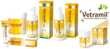 Vetramil Honey Products --- For wound and skin care in dogs, horses and other animals.