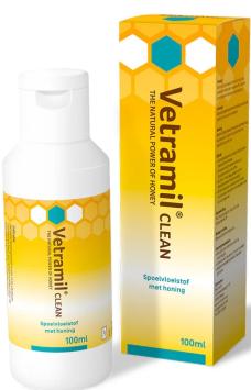 Vetramil Clean. --- Voor het reinigen en verzorgen van wondjes en abcessen.