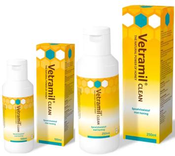 Vetramil Clean. --- Voor het reinigen en verzorgen van wondjes en abcessen.